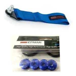 Kit Epman Engate Tow Strap + Trava Para-choque Quick Release Azul