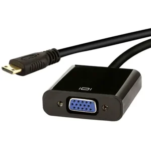 Conversor Adaptador Mini Hdmi Para Vga Cirilo Cabos Branco/preto