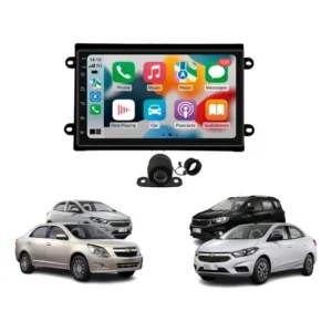 Rádio Mp5 Som Carplay Sem Fio Câmera Ré Onix Cobalt Lt Ltz