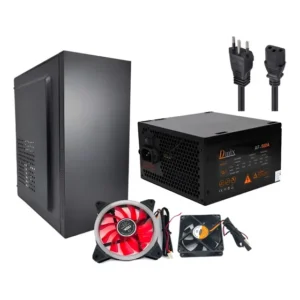 Gabinete Atx M255 C/ Fonte 500w D + 1 Fan 120mm + 1 Fan 80mm Preto