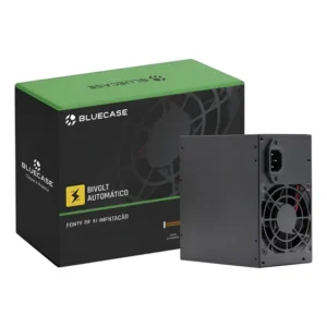 Fonte Atx 350w Real C/ Cabo Automático 8 Pinos 4+4 Bluecase Preto