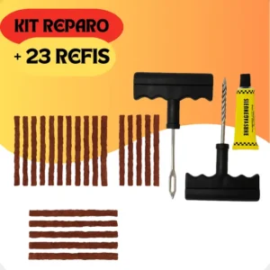 Kit Reparo Pneus 23 Remendo Macarrão Moto Carro Sem Câmara