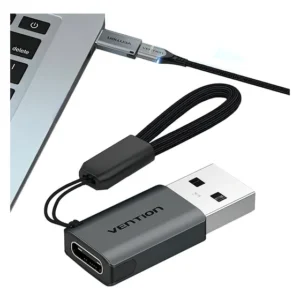 Adaptador Plug Otg Conversor Usb C Para Usb A 3.0 Vention Preto