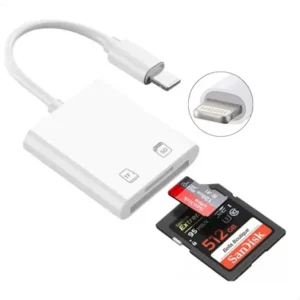 Adaptador Lightning Leitor Cartão Sd Tf iPhone 11 X 8 iPad. Adaptador Lightning
