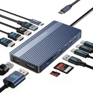 Estação De Acoplamento Ethernet Usb-c 4k Acasis Ds0202 14 Em