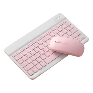 Teclado e Mouse Bluetooth Star Capas e Acessórios Rosa-claro S9