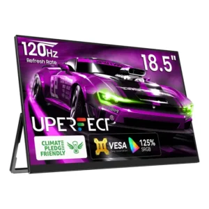 Monitor Gamer Portátil UPERFECT 18.5 Pulgadas FHD 1920X1080 120HZ,Ips Hdr10 100%sRGB Tela,Dual Speaker PC Gamer Monitor ,Con VESA y Rota Soporte ,Hdmi Usb-c , Para Pc Laptop Win Mac Phone Xbox Ps4/5
