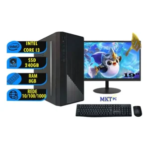 Cpu Completa Monitor 19 I3 8gb Ssd240 Win 10 Pro Wifi 8 Gb