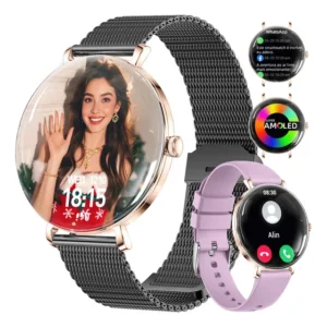 Smartwatch Relógio Inteligente Curvos Amoled Feminino 7.0mm Preto