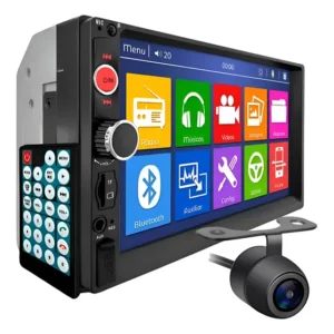 Kit Dvd 2 Din Central Multimídia Universal Mp5 +câmera De Ré Preto