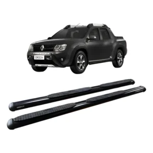 Estribo Duster Oroch Tubolar Oval Preto Preto