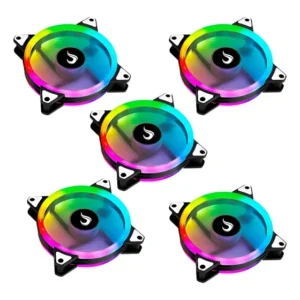Kit 5 Fan Ventoinha Cooler Rise Mode Argb Energy C/ Controle