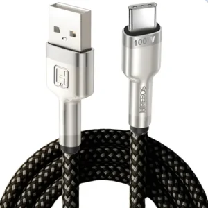 Cabo Usb Carregador Celular Tipo C 2 Metros 100w Reforçado Prateado