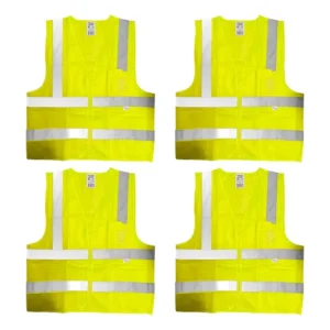 Colete Refletivo Blusão Amarelo C/ Bolso G 4 Un - Plastcor