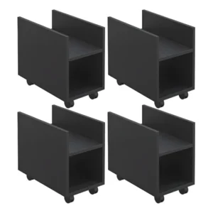 Kit 04 Suportes Para Cpu E Nobreak Com Rodízios Guide Preto