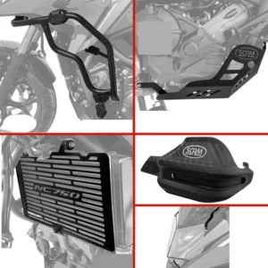 Kit Proteção Nc750x 22+ Motor Carter Radiador Mão Farol Scam