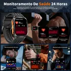 Relógio Smartwatch Esportes Lanterna Militar À Prova Choque Preto Silicone - Imagem 6