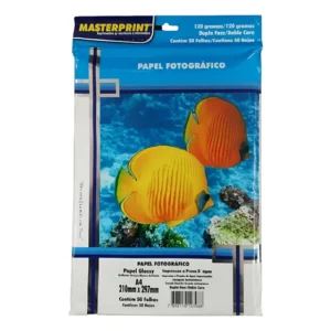 100 Folhas Papel Foto 120g A4 - Dupla Face Glossy (brilho) Branco