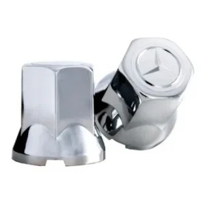 100 Capa Porca Compatível Mercedes Benz Logo Cromada 32mm