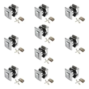 Kit 10 Maçanetas Push Lock Plastico Quadrado Motorhome Zinco