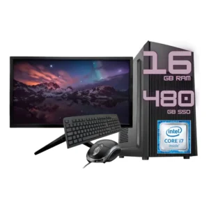 Computador Completo Intel Core i7 16GB RAM SSD 480GB Monitor 19 Polegadas