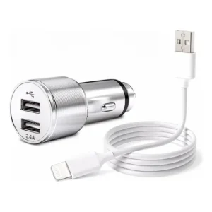 Carregador Veicular Turbo Automotivo Compatível Iphone 12 13 Branco