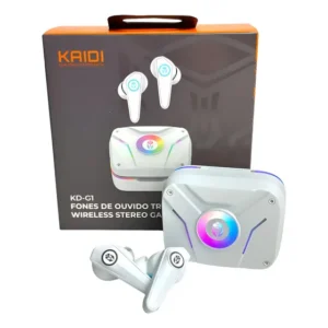 Fone De Ouvido Kaidi Kd-g1 Som Academia Sem Fio Tws Gamer Cor Branco