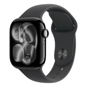 Apple Watch Series 11 GPS - Caixa preta brilhante de alumínio – 42 mm - Pulseira esportiva preta – P/M - Distribuidor Autorizado