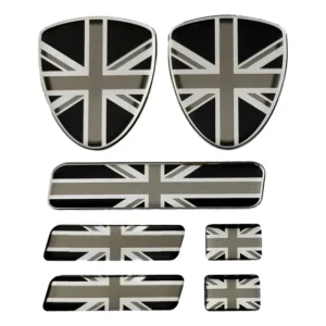 Adesivo Carro Moto Capacete Bandeira Inglaterra Preto Branco