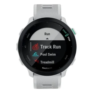 Smartwatch Garmin Forerunner 55, Tela LCD MIP 1.04", Caixa Polímero 42mm, Pulseira Silicone Branca