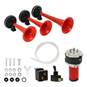 Buzina Automotiva Eletropneumática 3 Cornetas 12v Compressor