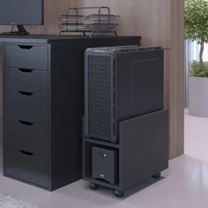 Suporte Para Cpu E Nobreak Com Rodízios Guide Lyam Decor Preto