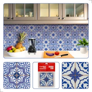 Revestimento Flexível Azulejo Decorativo 12 Placas 15cmx15cm