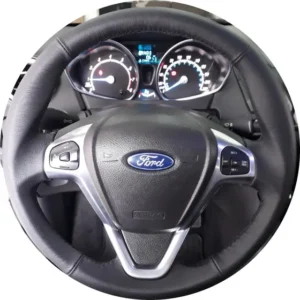 Capa De Volante Costurada New Fiesta Nacional Em Couro Liso Preto