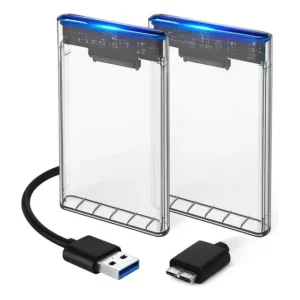 Kit 2 Case Gaveta Usb 3.0 Hd 2.5 Sata Externo Slim Xbox Branco