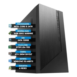 Pc Computador Cpu Core I5 3470 + Ssd 120gb + 16 Gb Ram + N/f 16 Gb