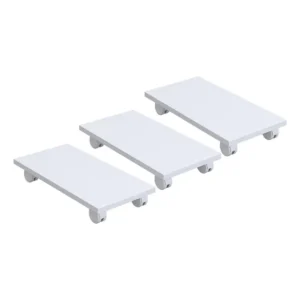 Kit 03 Suportes Para Cpu Com Rodízios Cyber Branco Branco