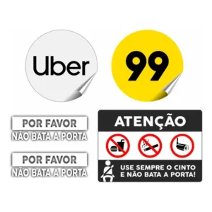 Adesivo Placa De Identificação Motorista De Aplicativo Uber
