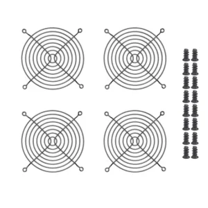 Easycargo 4pcs 120mm Fan Grill Guard Black With Screws