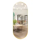 Espelho Grande Corpo Inteiro Moldura Aço 150x60cm Mod Pílula Moldura Dourado - Imagem 8