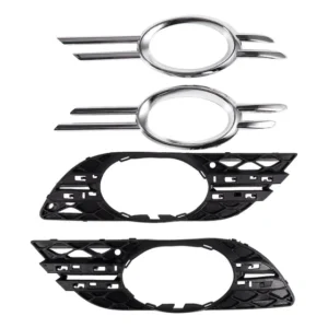 4 Peças De Pára-choque Dianteiro Fog Light Chrome Grill Trim