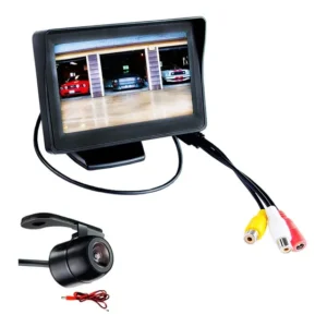 Tela Monitor Veicular 4.3 Video Lcd+ Camera Re Visao Colorid Preto