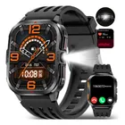 Relógio Smartwatch Esportes Lanterna Militar À Prova Choque Preto Silicone - Imagem 9