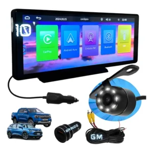 Tela Touch 10 Bt Espelha Carplay Android Hd Camera D Ré Led Preto