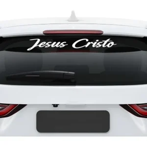 Adesivo Vidro Traseiro Jesus Cristo Frase Carro Automotivo