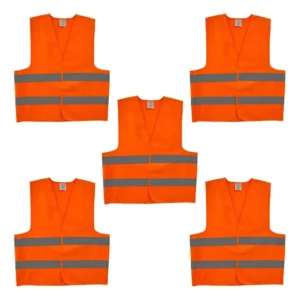 Kit 5 Colete Segurança Refletivo Em Velcro Sinalização Obra