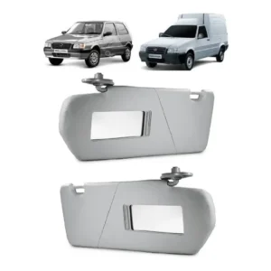 Par Quebra Sol Fiat Uno Fiorino 2004-2010 C/ Espelho E Bolsa