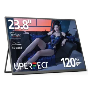 Monitor portátil de tela grande Uperfect de 23,8 polegadas, tela ultrafina para PC Gamer, HDMI USB-c HDR Fhd, com Vesa e suporte, com alto-falantes embutidos, laptop Win Mac Ps Switch Xbox Second...