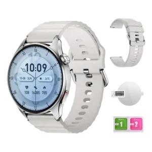 Smartwatch Haylou Watch 4s Amoled Gps A Prova Dágua Chamadas Prateado Mesh Branco