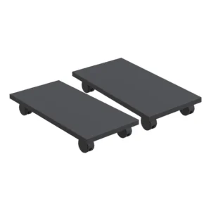 Kit 02 Suportes Para Cpu Com Rodízios Cyber Preto Preto